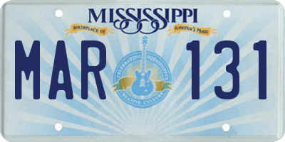 MS license plate MAR131