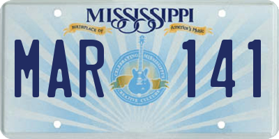MS license plate MAR141