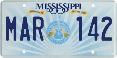 MS license plate MAR142