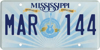 MS license plate MAR144