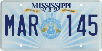 MS license plate MAR145
