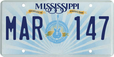 MS license plate MAR147