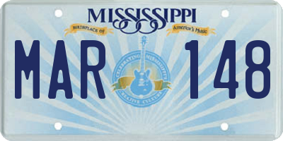 MS license plate MAR148