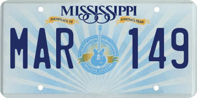 MS license plate MAR149