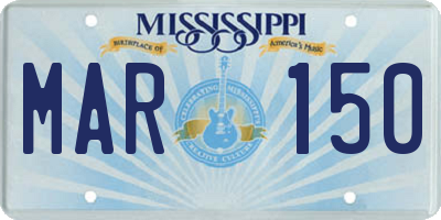 MS license plate MAR150