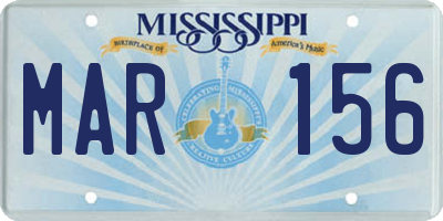MS license plate MAR156