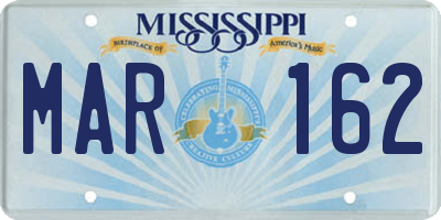 MS license plate MAR162