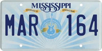 MS license plate MAR164