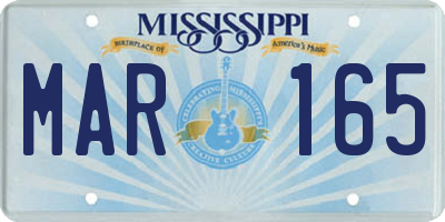 MS license plate MAR165