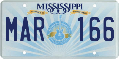 MS license plate MAR166