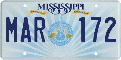 MS license plate MAR172