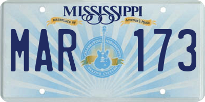 MS license plate MAR173