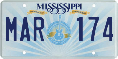 MS license plate MAR174