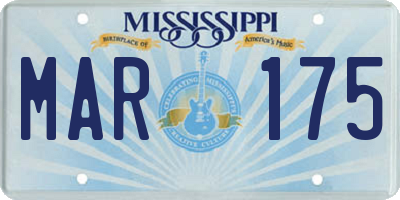 MS license plate MAR175