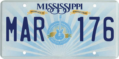 MS license plate MAR176