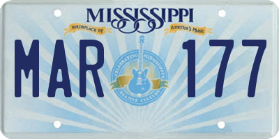 MS license plate MAR177