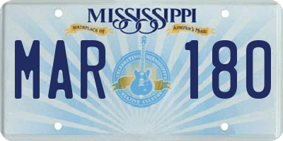 MS license plate MAR180