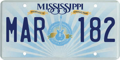 MS license plate MAR182