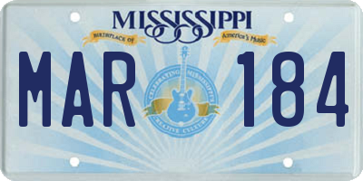 MS license plate MAR184