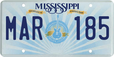 MS license plate MAR185