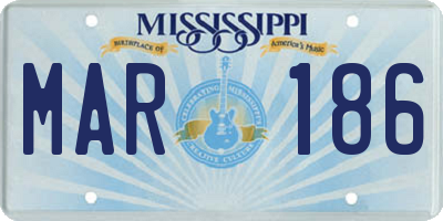 MS license plate MAR186