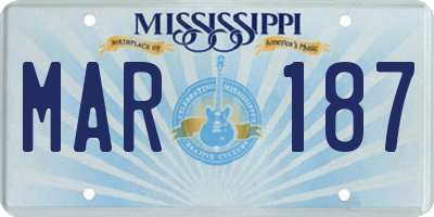 MS license plate MAR187