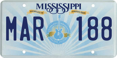 MS license plate MAR188