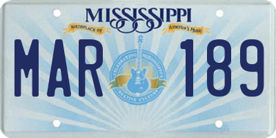 MS license plate MAR189