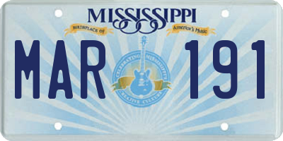 MS license plate MAR191