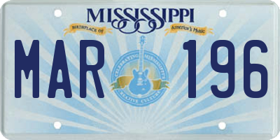 MS license plate MAR196