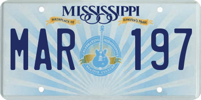 MS license plate MAR197