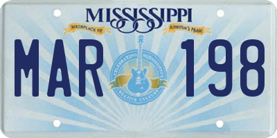 MS license plate MAR198