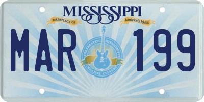 MS license plate MAR199