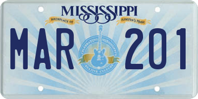 MS license plate MAR201