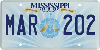 MS license plate MAR202