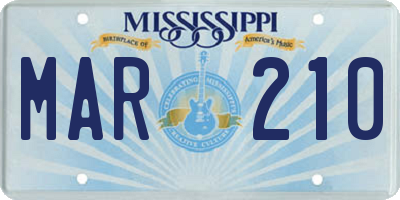 MS license plate MAR210