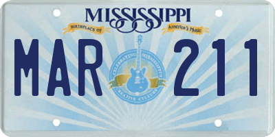 MS license plate MAR211