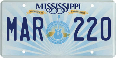 MS license plate MAR220