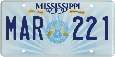 MS license plate MAR221