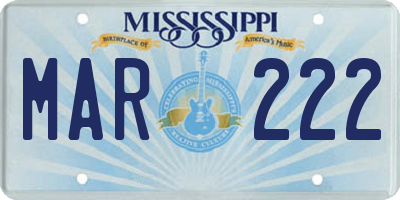 MS license plate MAR222