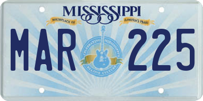 MS license plate MAR225