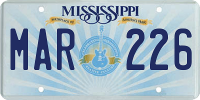 MS license plate MAR226