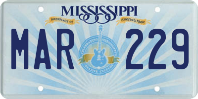 MS license plate MAR229