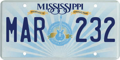 MS license plate MAR232