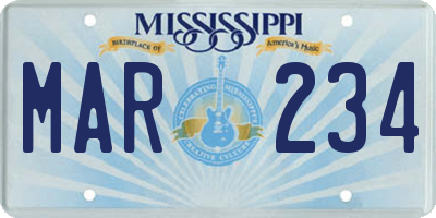 MS license plate MAR234