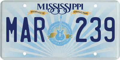 MS license plate MAR239