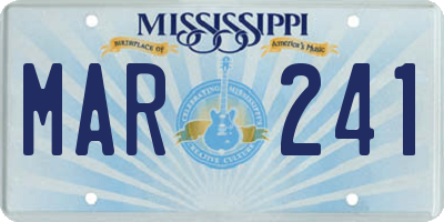 MS license plate MAR241