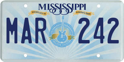 MS license plate MAR242
