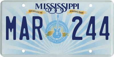 MS license plate MAR244