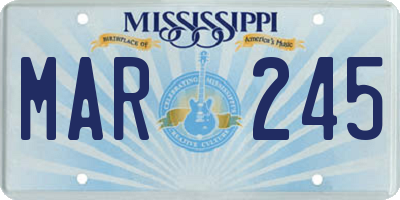 MS license plate MAR245
